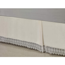 Elegant Comfort Silky-Soft Luxury Lace Fringe Dust Ruffle/Bed Skirt Microfiber Platform Wrinkle and Fade Resistant with 15inch Drop