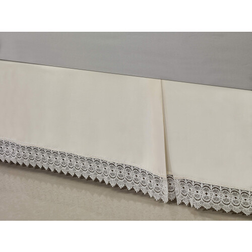 Elegante Conforto Saia de Cama de Renda de Microfibra com Queda de 15 polegadas