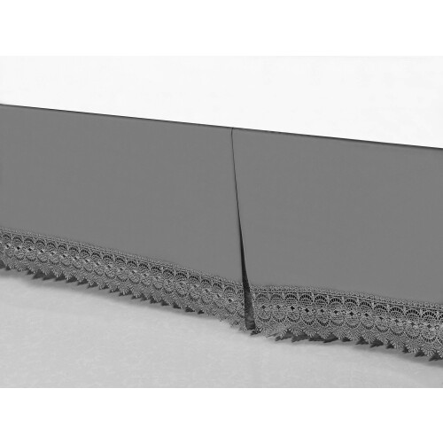 Elegant Comfort Saia de Cama Luxuosa em Microfibra com Franja de Renda 15 Polegadas