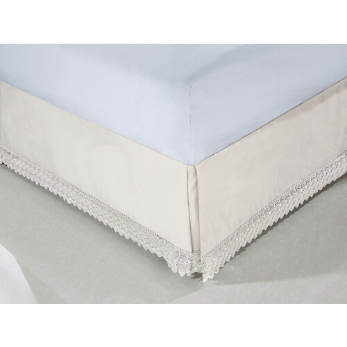 Elegante Conforto Saia de Cama de Renda de Microfibra com Queda de 15 polegadas 1