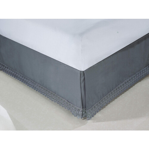 Elegant Comfort Saia de Cama Luxuosa em Microfibra com Franja de Renda 15 Polegadas 1