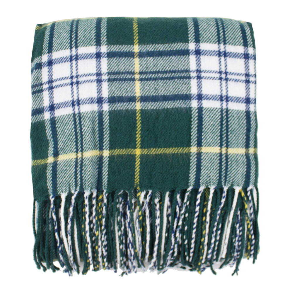 Couverture     carreaux douillette Fennco Styles avec pompons     127 cm de large x 152 cm de long (vert)