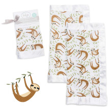 Lulujo Baby Security Lovie Tæpper | Unisex blødeste åndbar bomuld muslin sikkerhedstæppe med silkeagtig satin trim | Neutral trøstende tæppe til