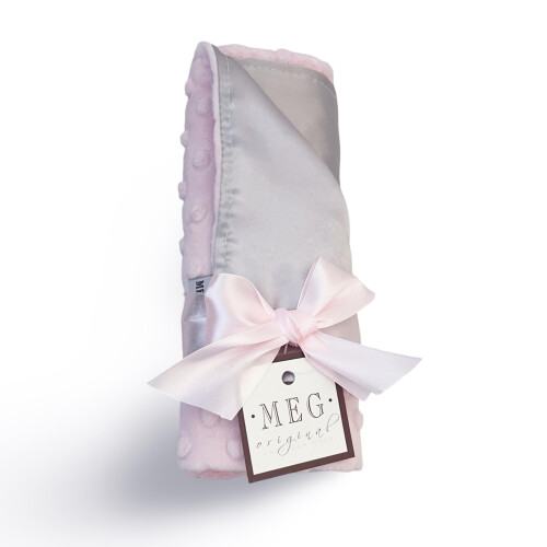 MEG SATILE ORIGINALE E Minky Dot Baby Security Coprite Lovey con loop (argento/rosa) 1