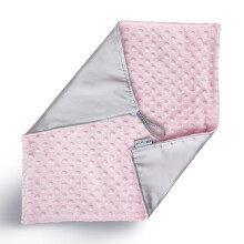 MEG SATILE ORIGINALE E Minky Dot Baby Security Coprite Lovey con loop (argento/rosa)