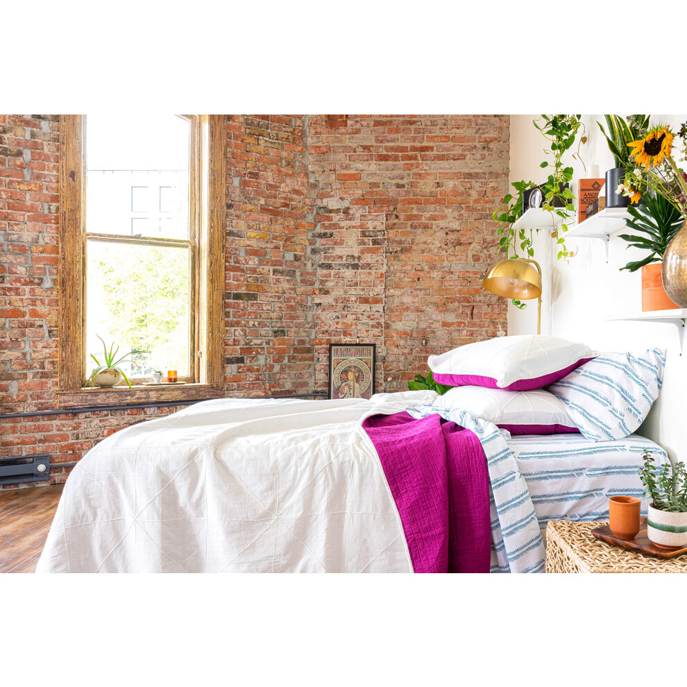 Refinery29 | Finley Bedding Collection, Luxuri?Se Bettdecke Aus 100 % Baumwolle, Ultraweich, Leicht, Bequem, 4-Teiliges Set, Modernes Design F?R Die E-image