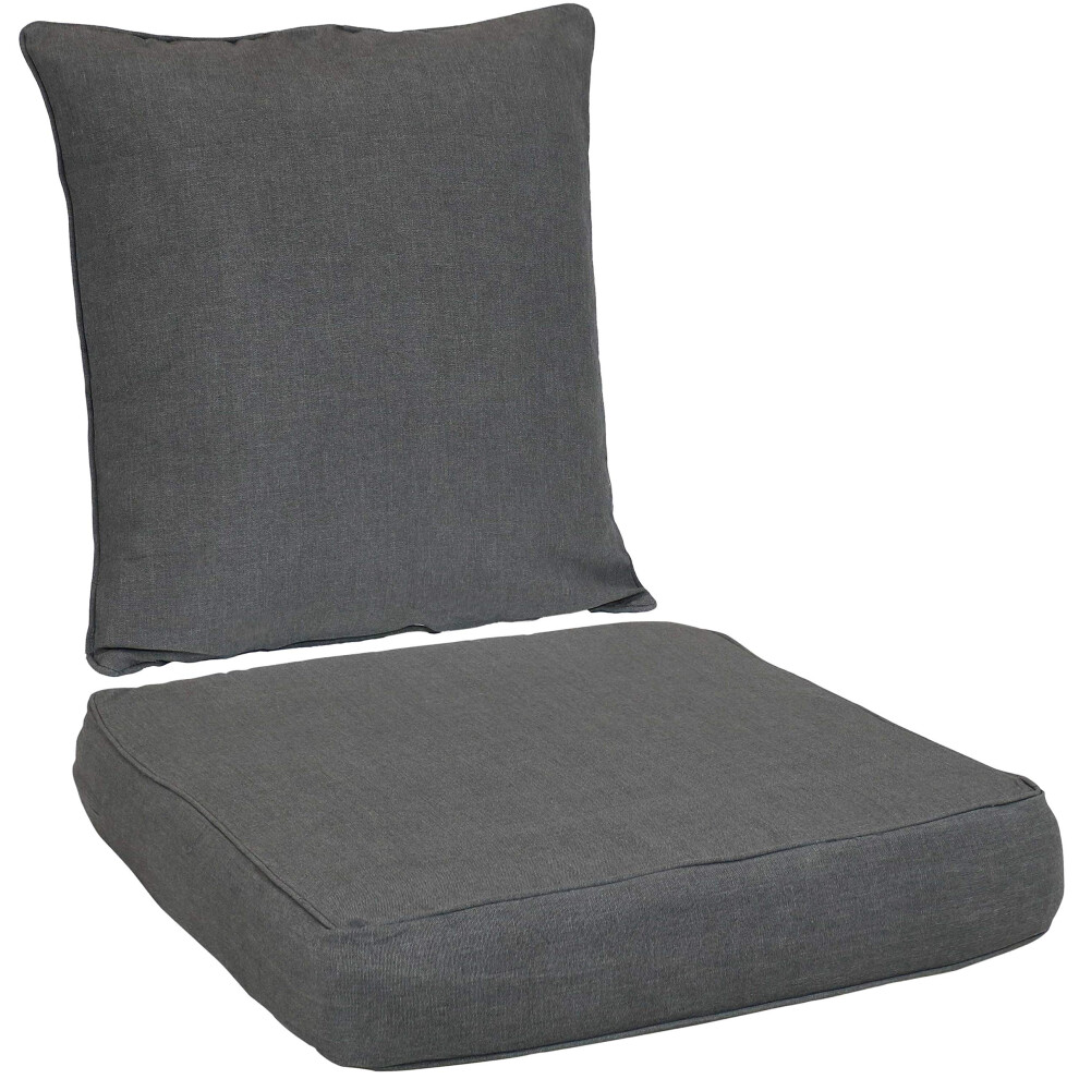Sunnydaze Ensemble de coussins de dossier et d'assise pour chaise de patio profonde, int   rieur/ext   rieur, 2 pi   ces     Gris