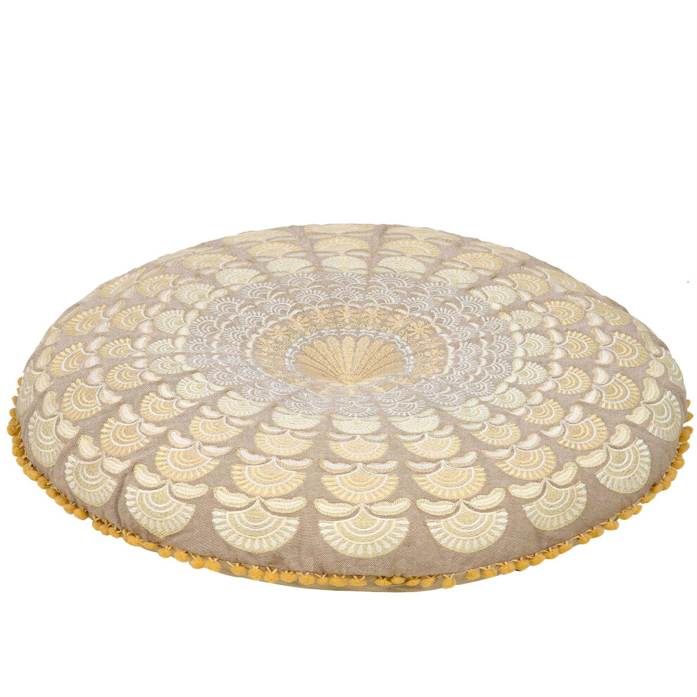 Housse de coussin de sol bohème Mandala Life ART - Housse de pouf de décoration de chambre artisanale de luxe pour la méditation, le yoga et le c