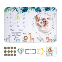 Manta de Marcos Mensais para Bebé - Decoração de Quarto para Recém-Nascidos - Fleece Personalizada
