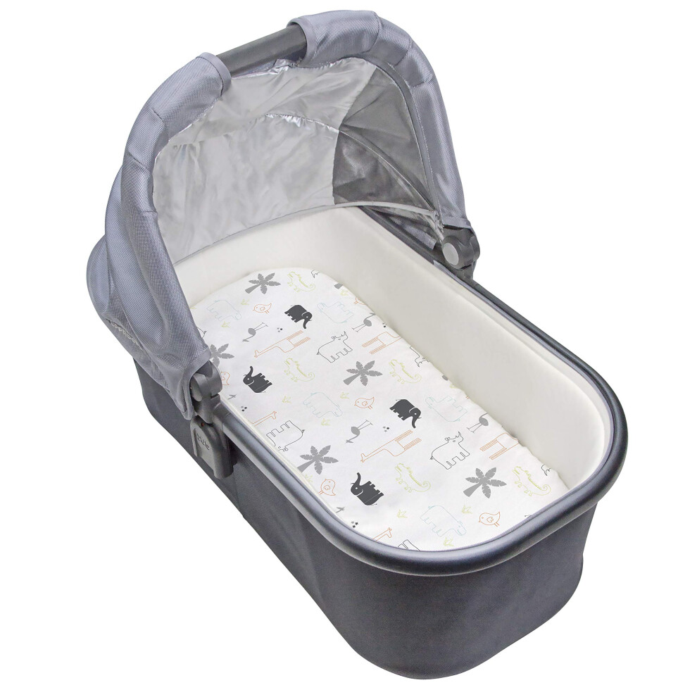 Drap de berceau en percale multi-animaux de la jungle