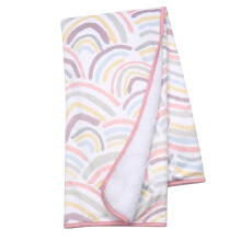 Miękki polarowy kocyk dziecięcy z jagnięciną i bluszczem Minky/Ivy Signature Rainbow