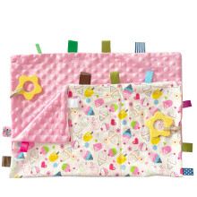 1 st Rosa trta stor storlek babyetikettfilt Mjuk babyskerhetsetikettfilt Taggyfilt fr smbarnspresent (21,7x17,7)