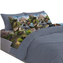 NiuOne 4st Dinosaurier Lakan Set Queen fr pojkar 3D Realistisk Dinosaur Green Fit Lakan Set Ancient Dinosaur Theme Barn/Vuxna/Tonringar Sovrum