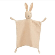 PEIPEIWU Bawelna organiczna muslinowy koc Lovey Bawelna organiczna Muslin Bunny Koc ochronny Miekki i oddychajacy Lovie Prezenty dla dzieci dla c