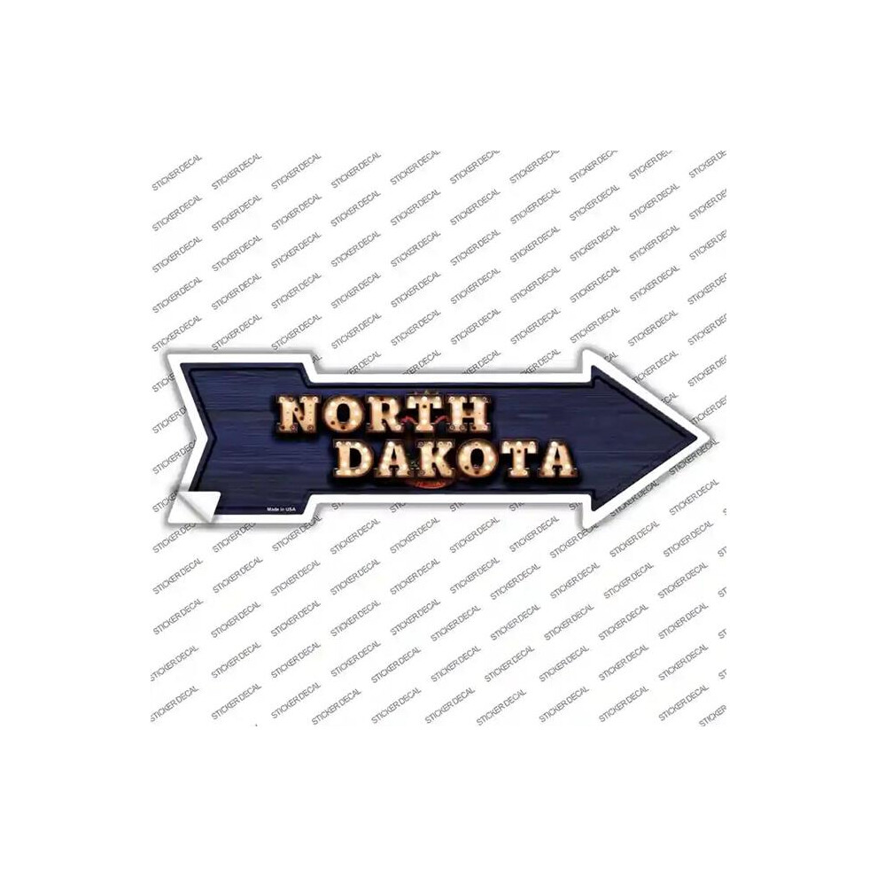 Smart Blonde A-614S-S North Dakota Bulb Lettering Novelty Arrow Sticker Decal - Small 792636431883