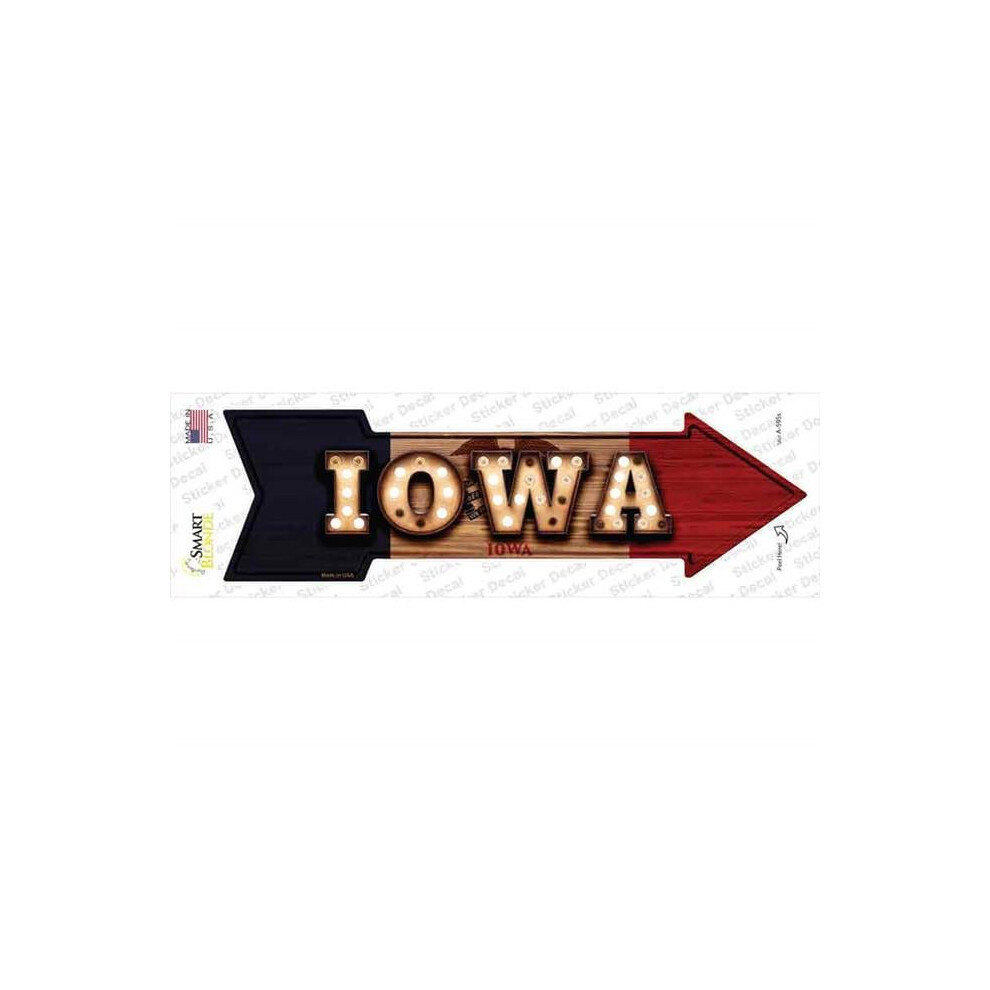 Smart Blonde A-595S-M Iowa Bulb Lettering Novelty Arrow Sticker Decal - Medium 792636431784
