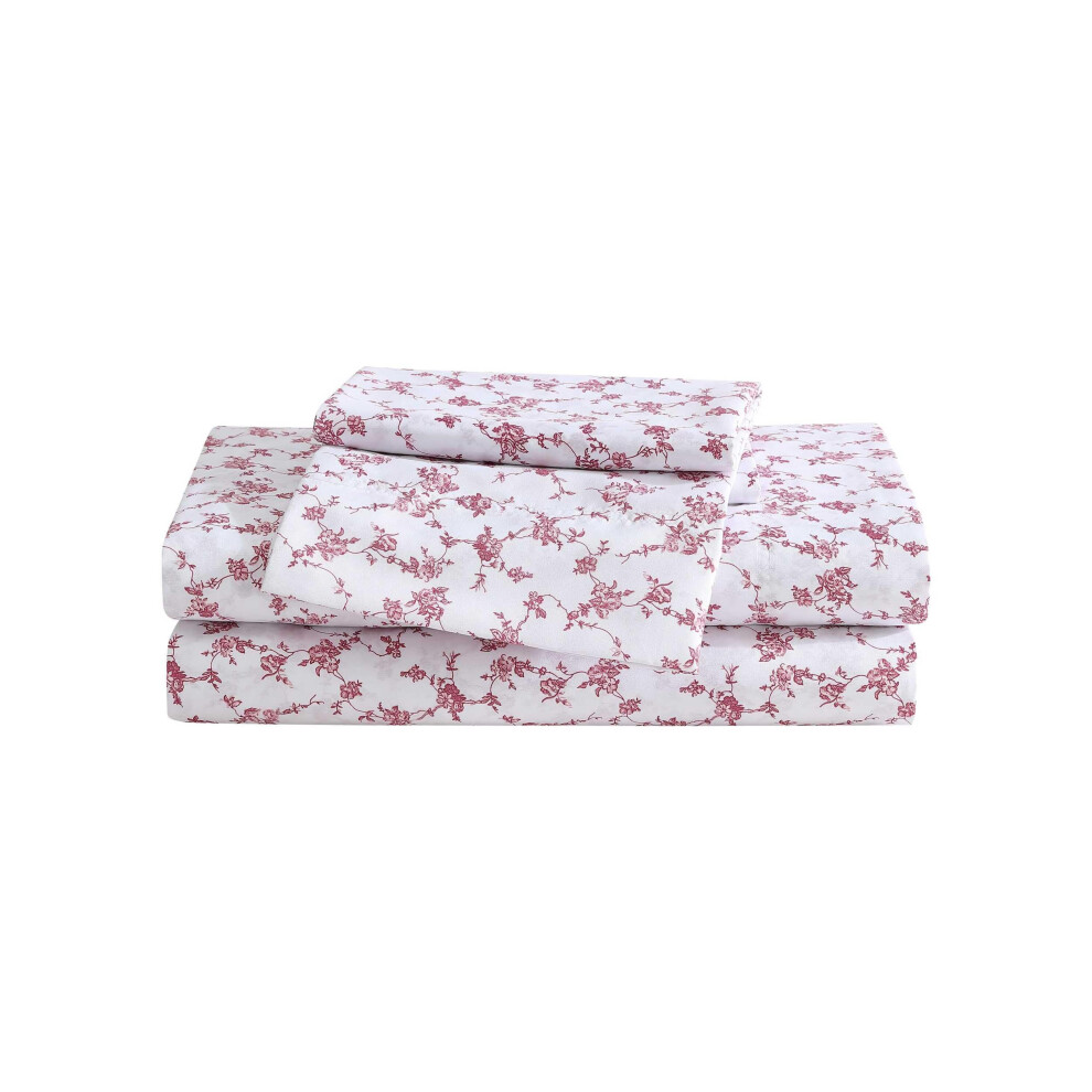 Betsey Johnson - Parure de lit king size, douce et l   g   re, r   sistante     la d   coloration et aux plis (toile florale rose King size)