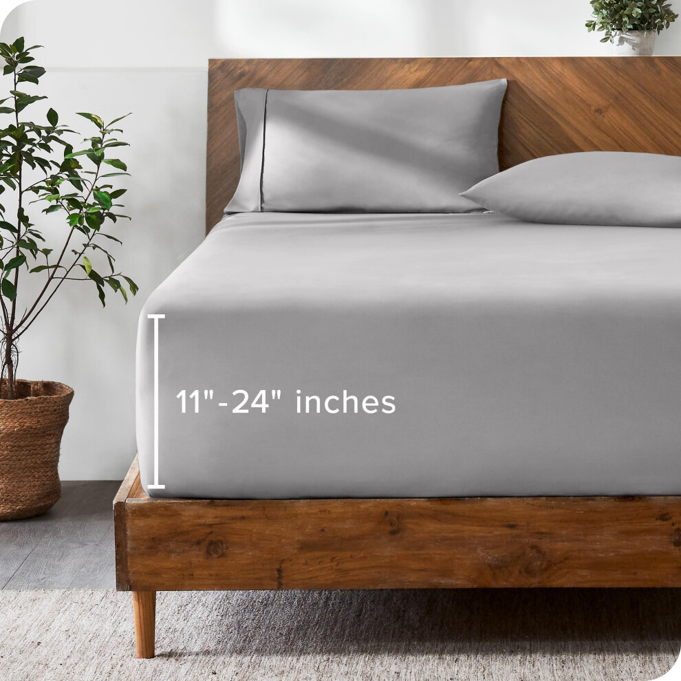 Drap-housse Bare Home Twin - Drap-housse à poche extra profonde - Microfibre 1800 de qualité supérieure - Ultra doux et infroissable - Drap-houss