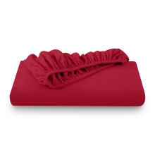 Lençol de Cama Ajustado Bare Home em Flanela 100% Algodão, Macio e Pesado - Flanela Escovada Dupla - Bolsos Profundos (Solteiro, Vermelho)