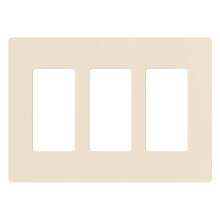Lutron Claro Placa de Parede 3 Gang Decorativa/Rocker, Brilho, Amêndoa Clara (1-Pack) | CW-3-LA