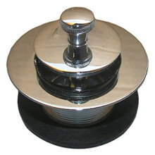 Lasco 03-4805 1-1/4-Inch Fine Thread Shoe Strainer with Lift And Lock Stopper Bathtub Chrome Plated