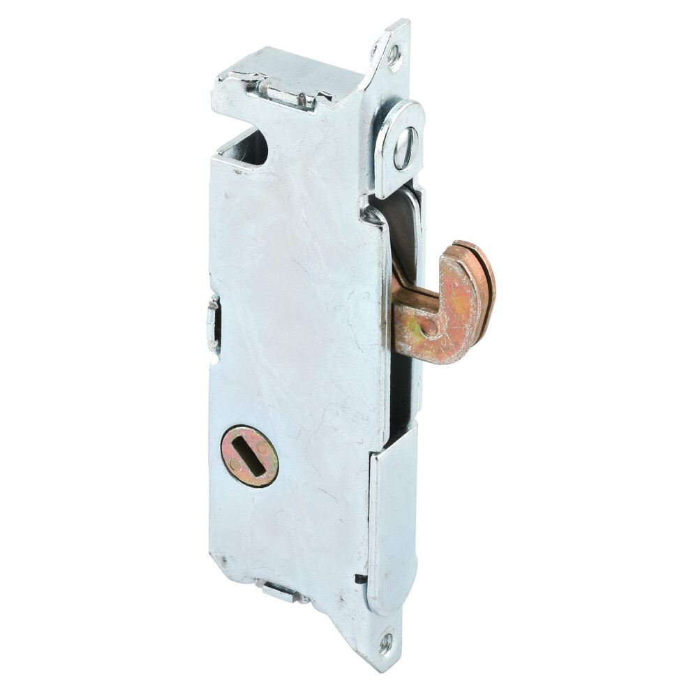 Prime-Line E 2014 Stainless Steel Mortise Lock for Patio Sliding Doors Constructed of Wood  Aluminum  and Vinyl  3-11/16 Inch  45 Degree Keyway  Silve