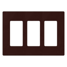 Lutron Claro 3 Gang Placa de Parede Decorativa/Rocker, Gloss, Castanho (1-Pack) | CW-3-BR