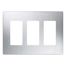 Lutron Claro 3 Gang Placa Decorativa/Rocker, Aço Inoxidável (1-Pack) | CW-3-SS