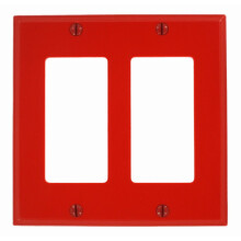 Leviton 80409-NR Placa de Parede Decora/GFCI 2-Gang, Tamanho Padrão, Vermelho