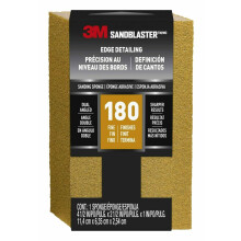 3M SandBlaster Dual Angle Bare Surfaces Sanding Sponge 180 Grit For Wet Or Dry Use Professional-Grade Foam Keeps Its Shape For Lasting Use Premiu