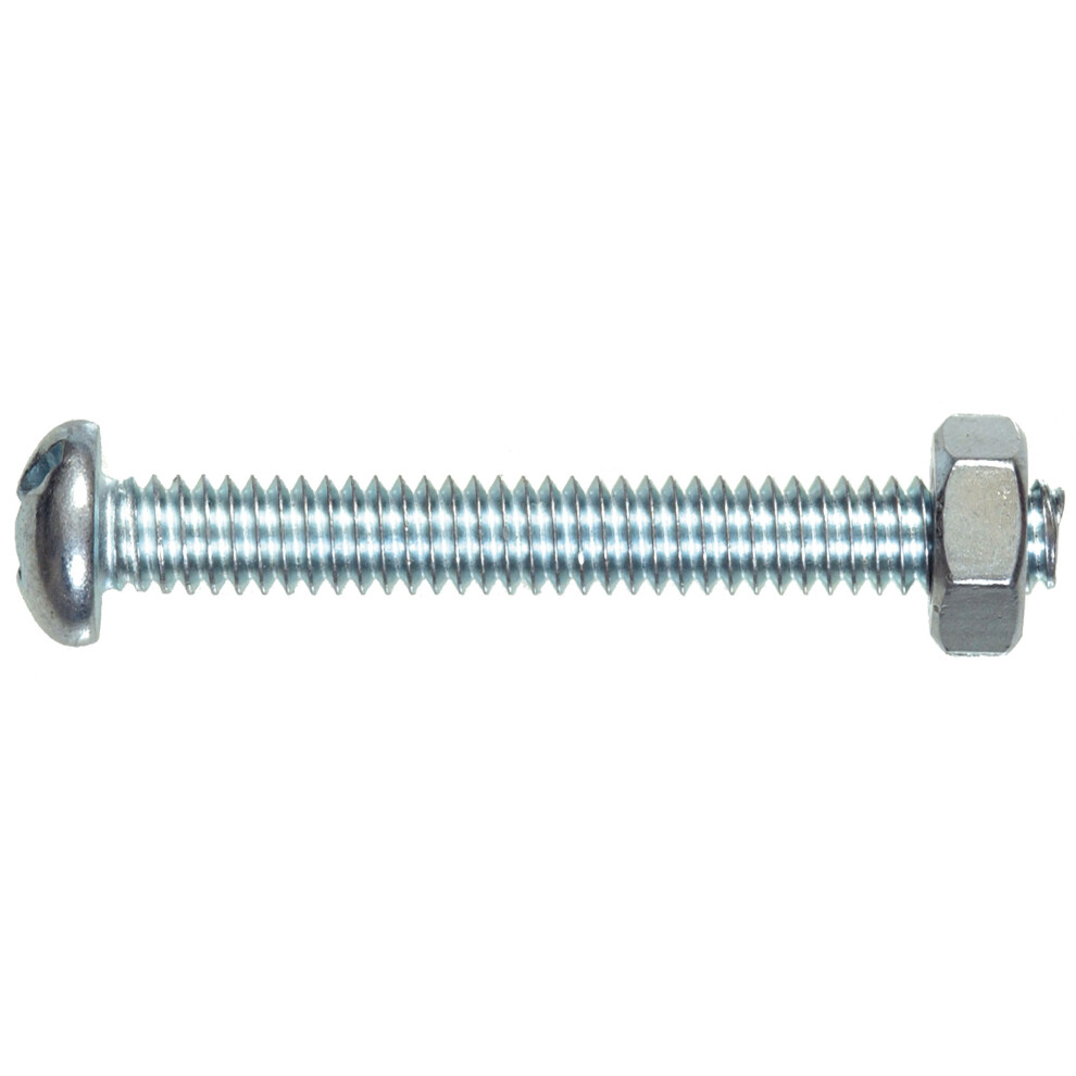 The Hillman Group 7680 Round Head Combo Machine Screw With Nut 8-32-Inch X 2-Inch 5-Pack Zinc 008236037654