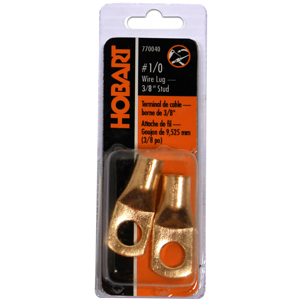 Hobart 770040 Cable Size 1/0 - Stud Size 3/8-Inch Cable And Wire Lug 715959241533