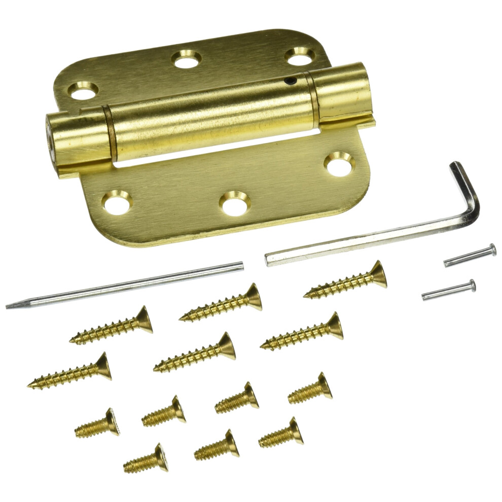 Deltana Spring Hinge Satin Brass 3.5""""X3.5""""X5/8"""" (Dsh35r54) 760923539581