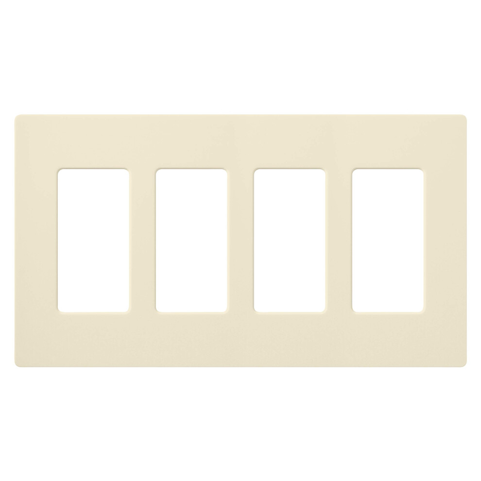 Plaque murale d   corative/basculante Lutron Claro 4 interrupteurs, amande brillante (1 paquet) | CW-4-AL