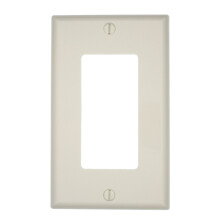 Leviton 80401-NT 1-Gang Decora/GFCI Placa de Parede, Tamanho Padrão, Nylon Termoplástico, Amêndoa Clara