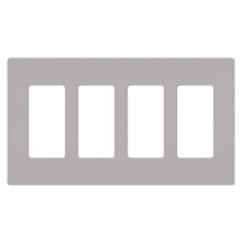 Lutron Claro 4 Gang Placa de Parede Decorativa/Rocker, Brilhante, Cinza (1-Pack) | CW-4-GR
