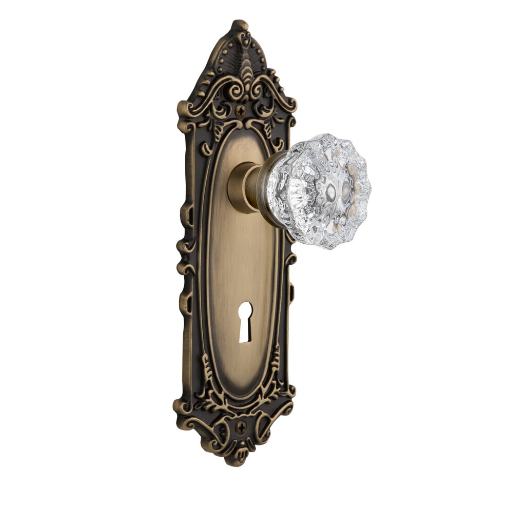 Nostalgic Warehouse Victorian Plate With Keyhole & Interior Crystal Door Knob 640697020815