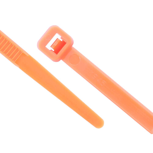 Grampo de Nylon Laranja Fluorescente de 8 Polegadas 50 lb - Pacote com 100 1