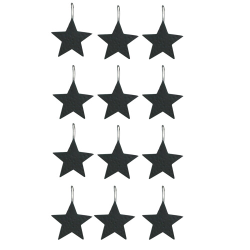 Park Designs Star Shower Curtain Hooks (Set of 12) Black on OnBuy