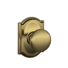 SCHLAGE F10 PLY 609 CAM Camelot Collection Plymouth Passage Knob  Antique Brass