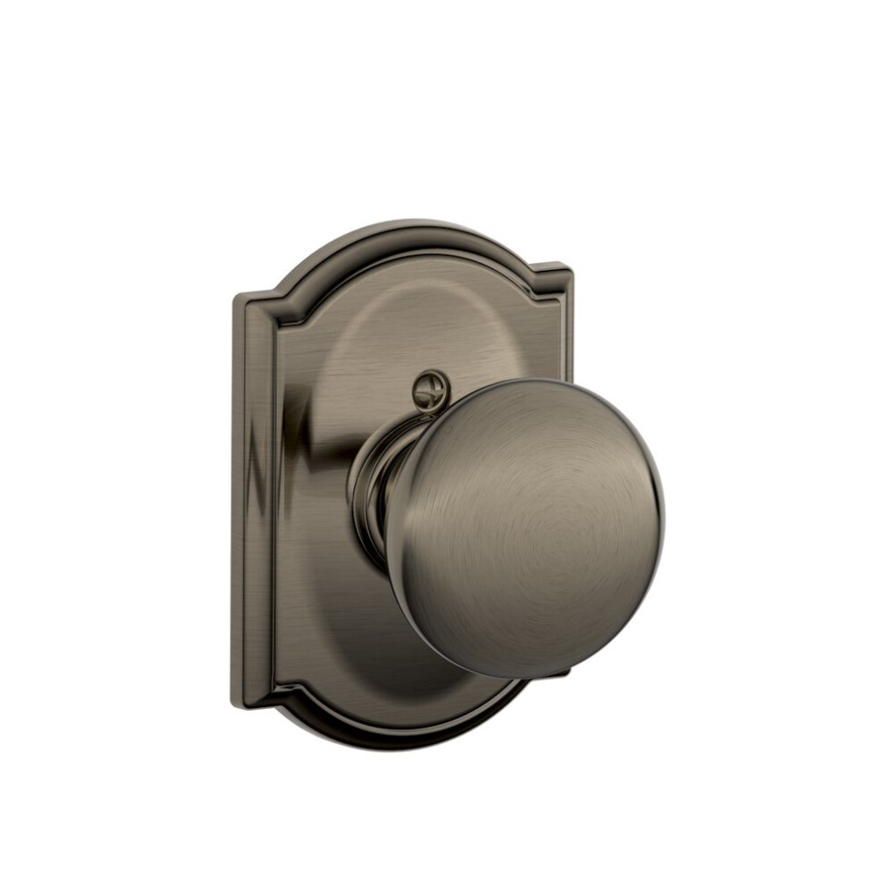 Photos - Door Handle SCHLAGE Plymouth Knob with Camelot Trim Non-Turning Lock Antique Pewter  F170 PLY 620 CAM(F170 PLY 620 CAM)