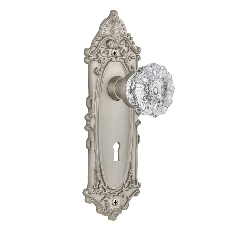 Photos - Door Handle Nostalgic Warehouse Victorian Plate with Keyhole & Interior Crystal Door Knob 702092