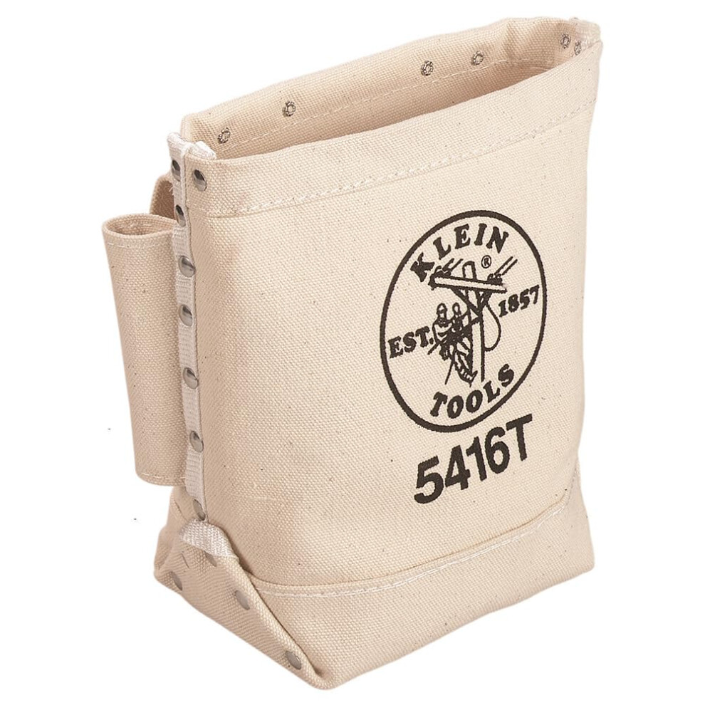 Klein Tools 5416T Tool Bag Bull-Pin And Bolt Pouch No. 4 Canvas With Tunnel Connection 5 X 10 X 9-Inch 092644553776