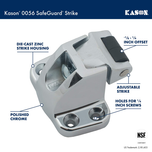 Kason 0056 Safeguard Latch Strike  Flush  10056005002 1