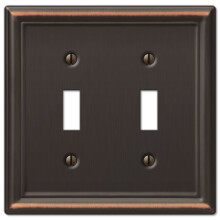 Amerelle 149TTDB Chelsea Wallplate 2 Toggle Aged Bronze