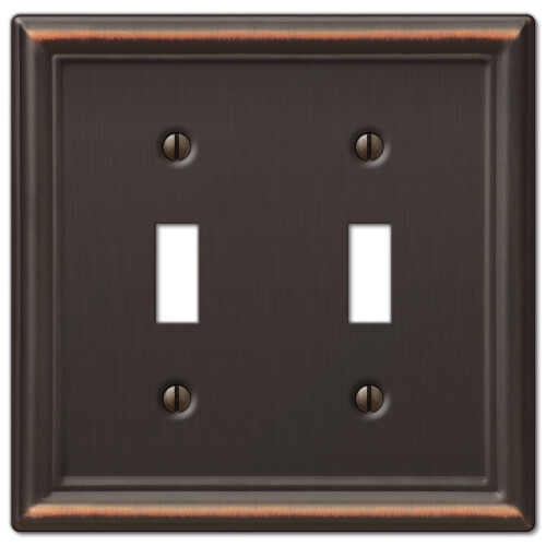 Amerelle 149TTDB Chelsea Wallplate 2 Toggle Aged Bronze