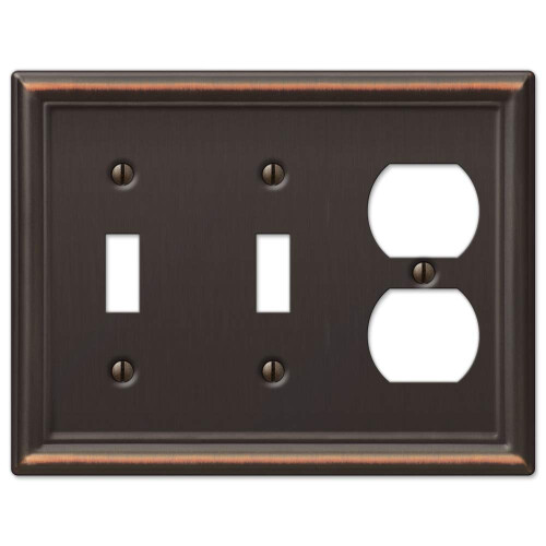 Amerelle 149TTDDB Chelsea Steel Double Toggle Wallplate  Single Duplex  Aged Bronze