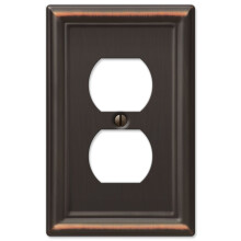 Amerelle 149DDB Chelsea Steel Single Duplex Wallplate Aged Bronze