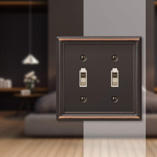 Amerelle 149TTDB Chelsea Wallplate 2 Toggle Aged Bronze 2