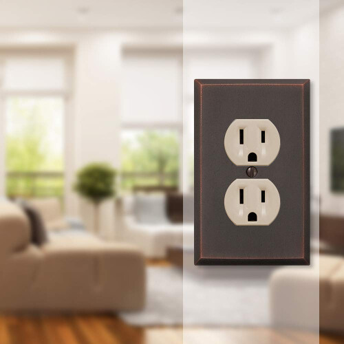Amerelle 68DDB Manhattan Wallplate 1 Duplex Aged Bronze 2